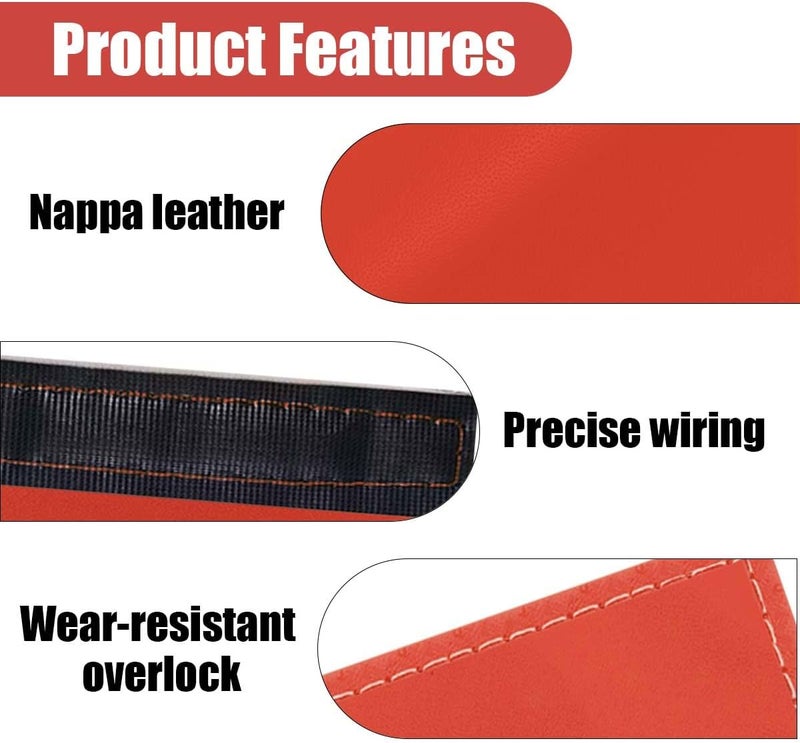 LHDOS 2PCS Car Grab Handle Cover, Anti-Scratch Auto Inner Front Rear Door Pull Handle Cover, PU Leather Door Grip Gloves Protector Auto Interior Decoration Accessories for Car, Truck, SUV (Red) - Image 3